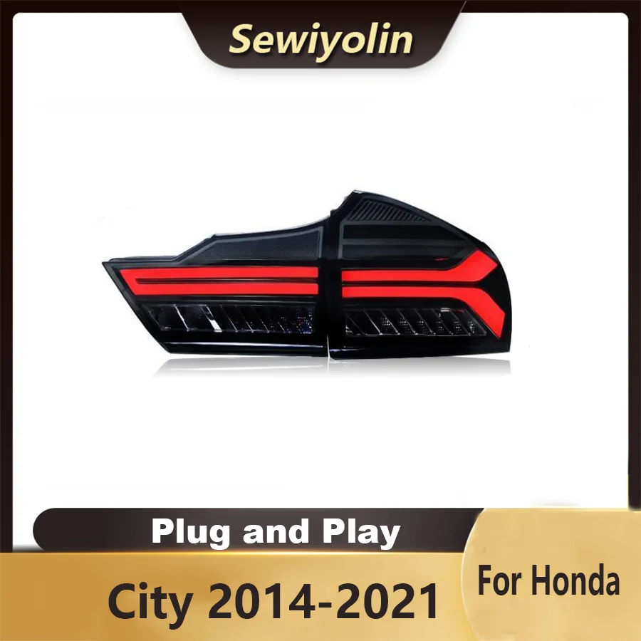 

For Honda City 2014-2021 Car Auto PartsAnimation LED Trailer Lights Tail Lamp Rear DRL Signal Automotive Plug And Play