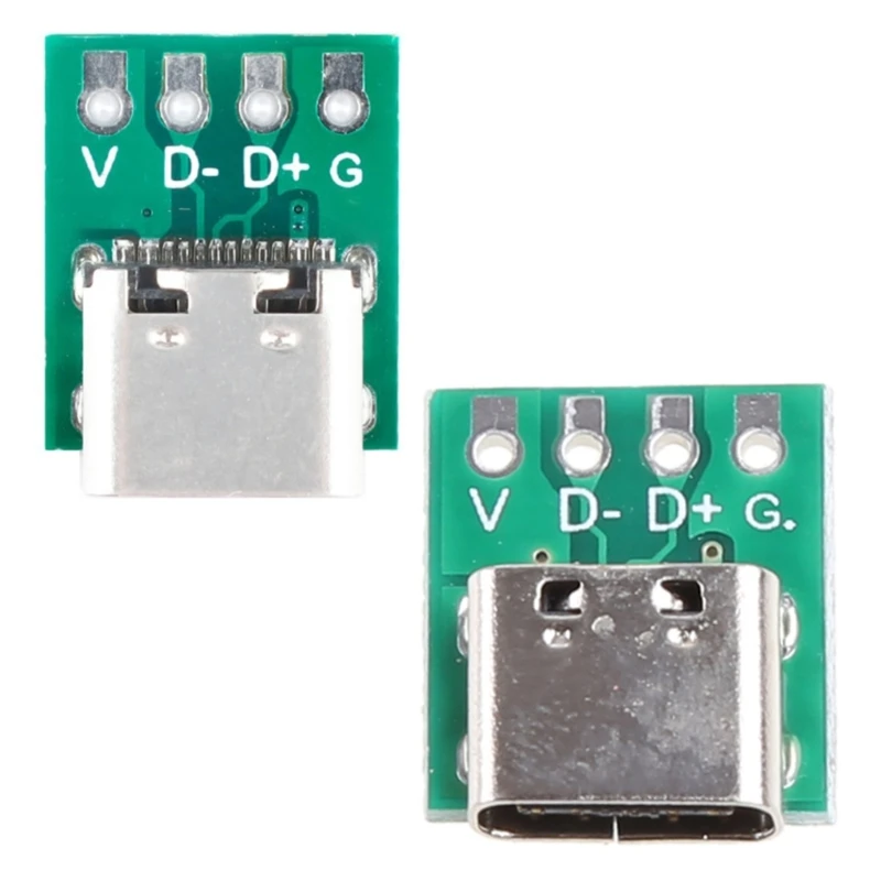 USB 3.1 Type-C Female Socket Connector Replacement 16 Pin Test PCB Board Adapter for Data Line Wire Cable Transfer