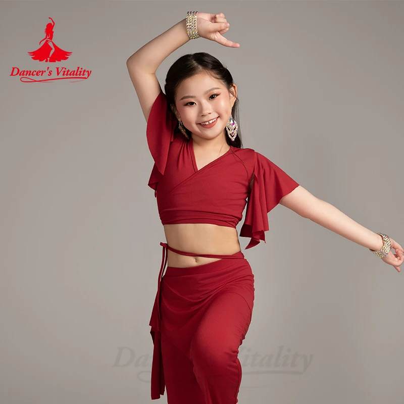 Belly Dancer Costumes Children\'s Comfortable and Breathable Professional Practice Clothes Kid Oriental Belly Dancing Wear Outfit