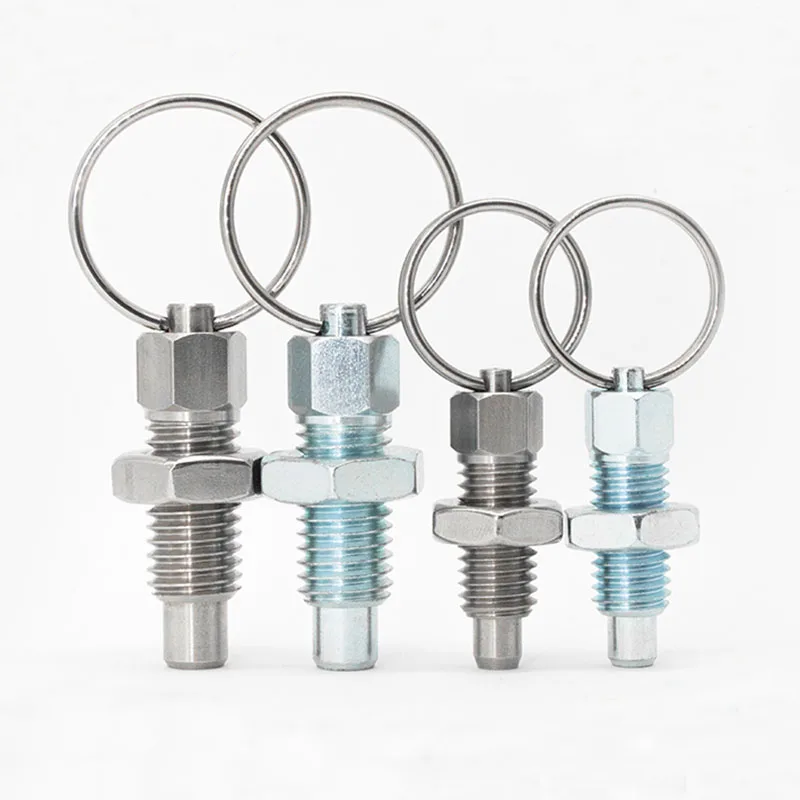 10Pcs Pull Ring Knob Spring Indexing Plunger M6 M8 M12 M16 with Nut, Mold Positioning Plunger Accessories