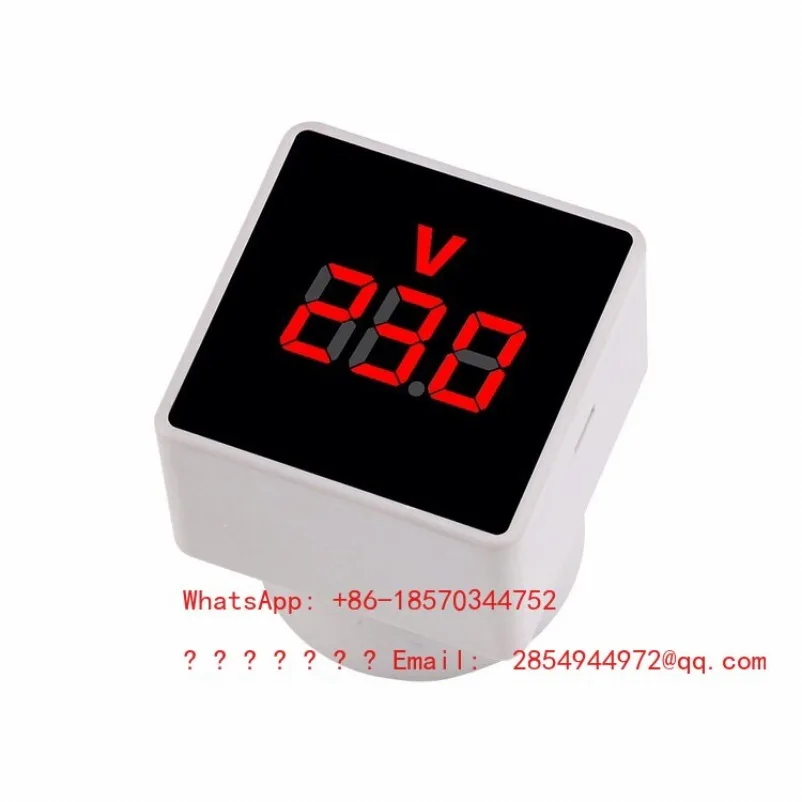 Square European Plug Type Household Digital AC Voltmeter AC50-380V