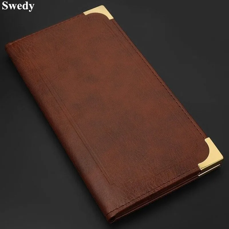 PU Leather Server Book Organizer Restaurant Guest Check Presenters Card Holder Menu Bill Receipt Holder Folder Sign Holder