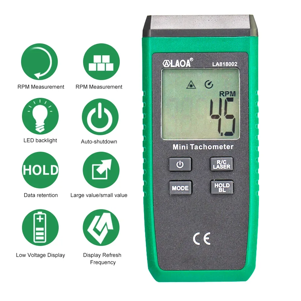 LAOA Tachometer Digital display non-contact motor speed tachometer laser digital tachometer Tachomet