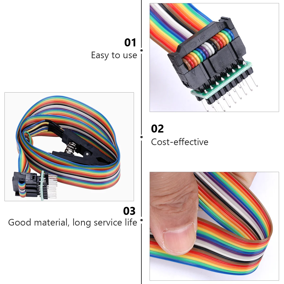 Sop16 Flash Ic Test Clip Online Programming Socket for Burner USB Programmer Module No Desoldering Required High Reliability