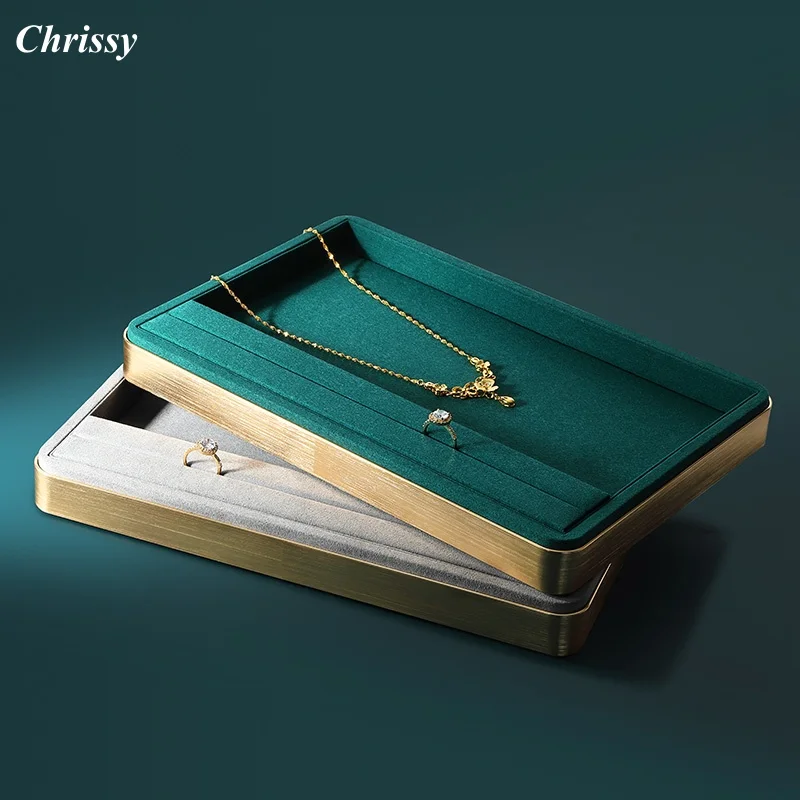 

Многослойный лоток для демонстрации ювелирных изделий с круглыми металлическими углами, органайзер для часов, браслета, кольца, ожерелья для использования в магазине