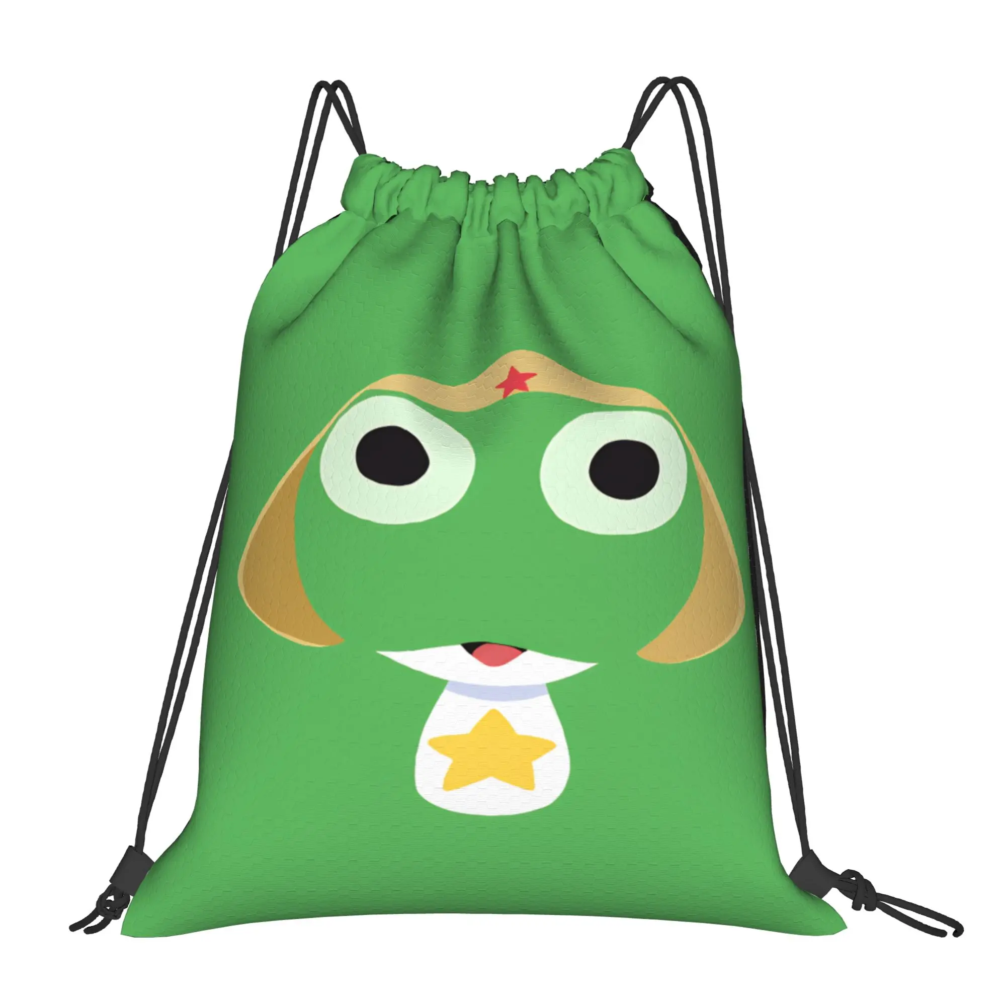 Keroros Gunsous Frog Drawstring Bag  Sports Travel Men BackpacksLightweight YSK Fashion Sackpack String Bags