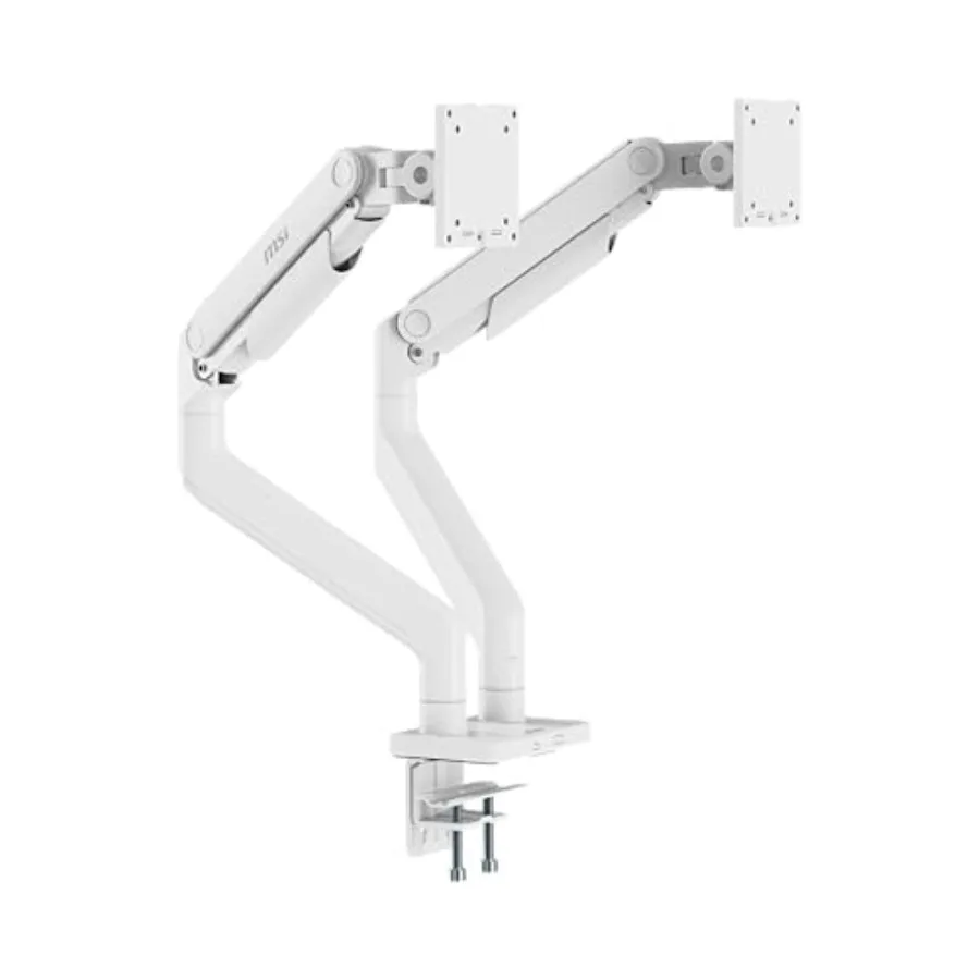 

Dual monitor stand arms for office use steel construction black color supports 17-45 inch screens with 44 lbs capacity per arm
