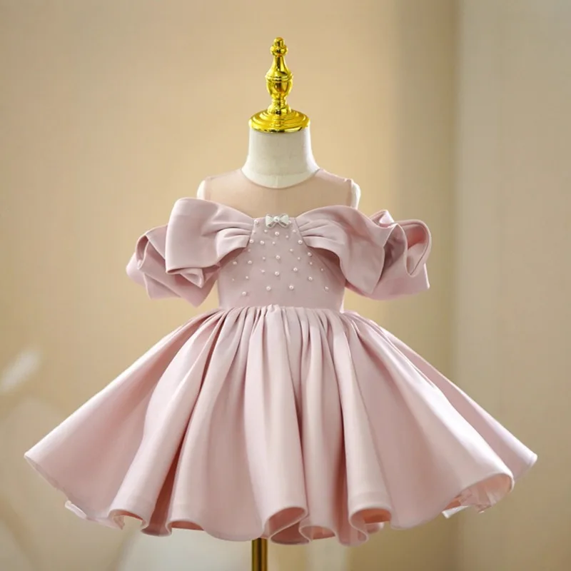 Pageant Dress Children Girls Princess Party Gown Puffy First Birthday Piano Performance Host Fashion Show Dresses Clothes