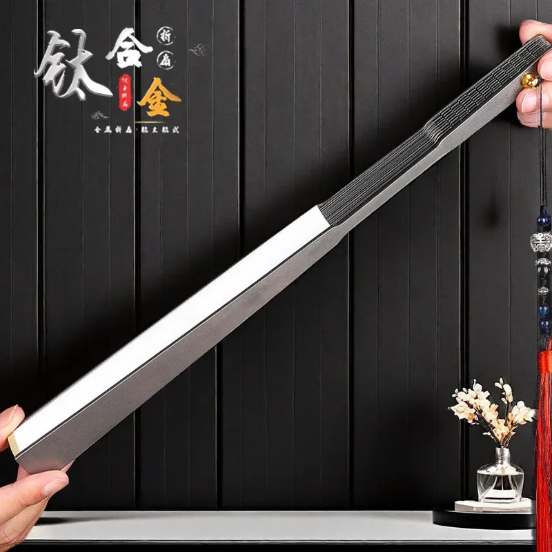 

Складной вентилятор 31 см из титанового сплава, высококачественный веер из шелковой ткани и титана, веер кунг-фу