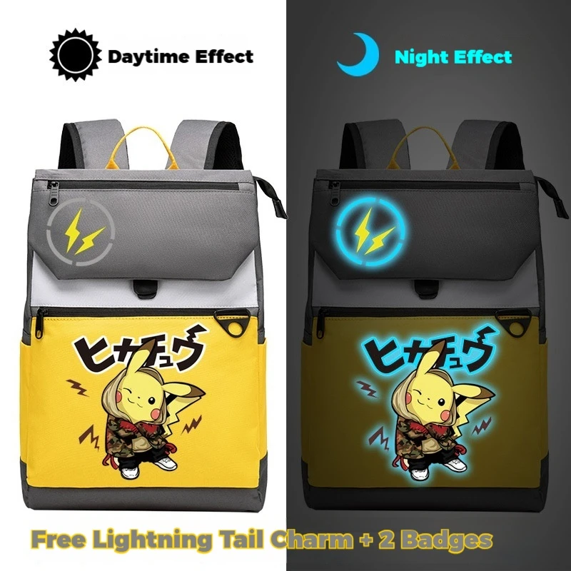 fdo-pikachu-luminous-backpack-lightweight-pokemon-cartoon-backpack-for-college-student-daily-casual-travel-outdoor-commute