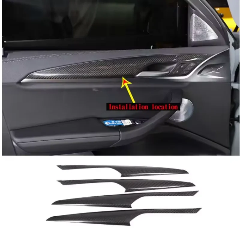 

4 Pcs For BMW X3 G01 2018 - 2020 ABS Carbon Fiber Inner Door Decorative Panel Modification Car ​Accessories
