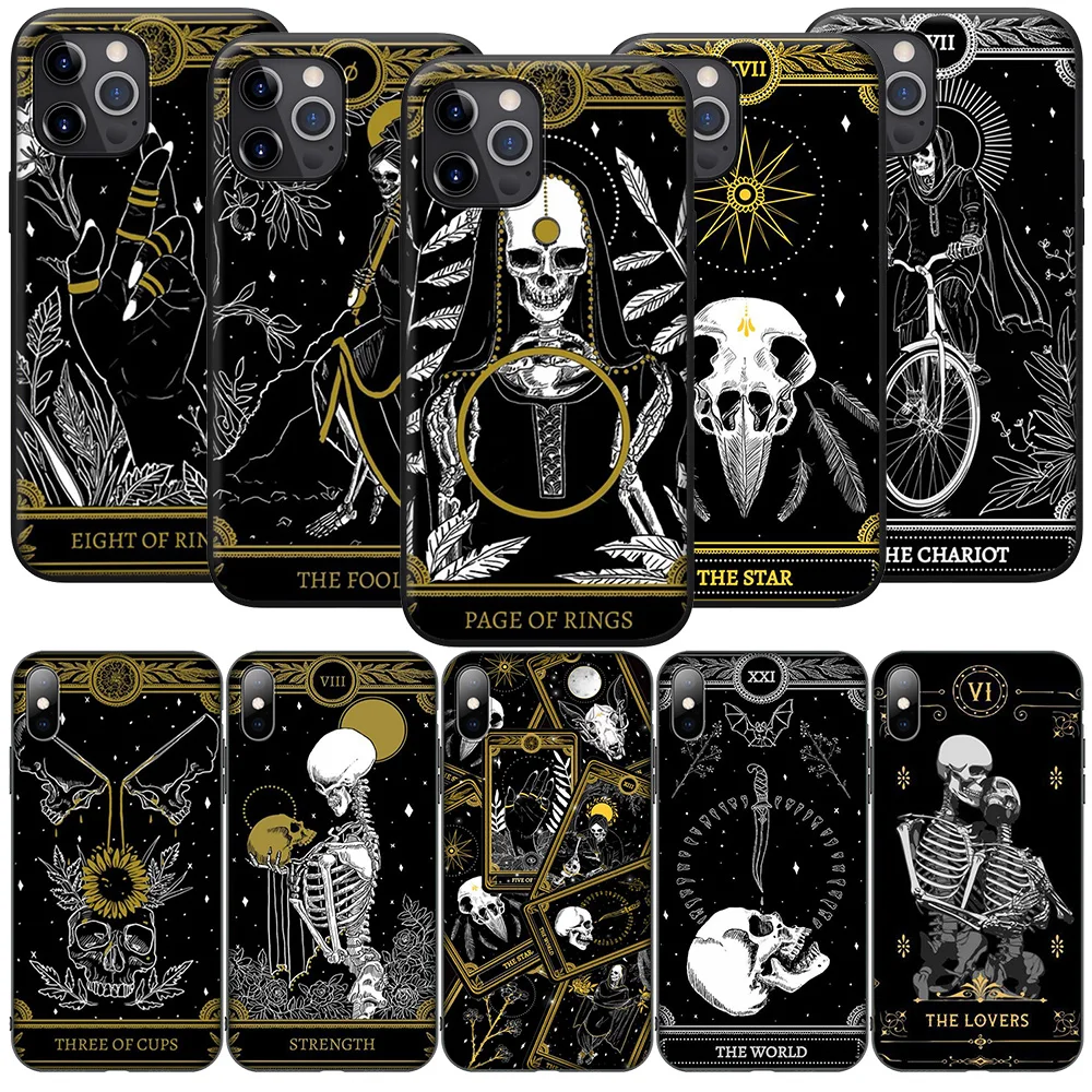 FL125 Moon Tarot Card Divine Skull Case for Realme C20A C20 C21 C21Y C25 C25S C25Y C30 C31 C33 C11 C12 C15 Narzo 20 50i