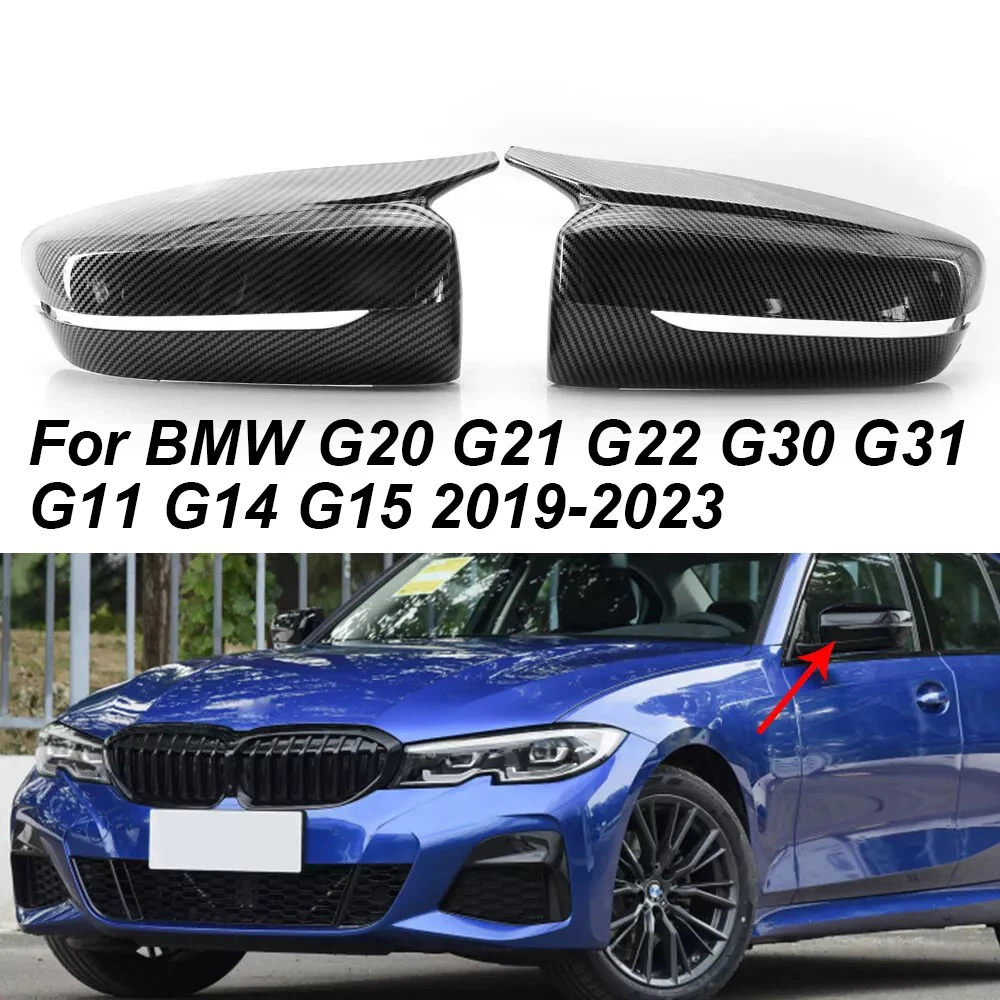 

2pcs Car Side Rearview Mirror Cover Cap For BMW 3 5 6 7 8 Series G20 G21 G28 G30 G38 G32 G11 G12 G15 G16 320d 330e 330i