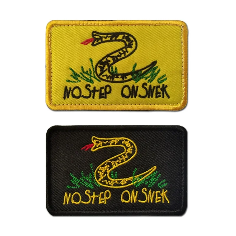 Don't Step on My Snake 3D Embroidery Bags Badge Hook and Loop Patch Outdoor Backpack Sticker Soldier Badges for Clothes Applique