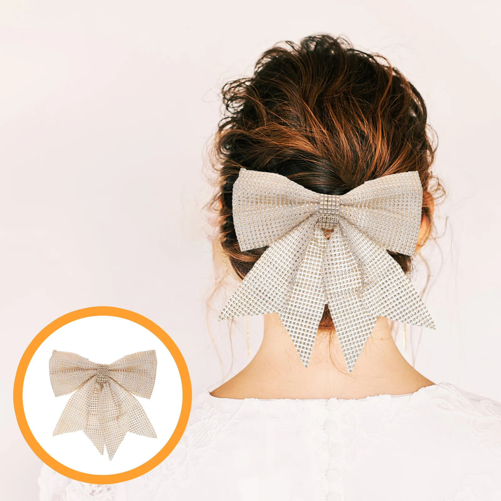 

Shiny Christmas Rhinestone Bow Hair Accessory for Toddlers Projects Cake Topper Bouquet Decoration Festive Party Use