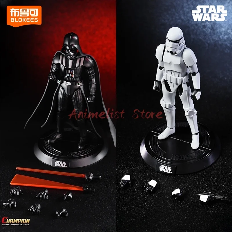 Figuras de acción originales de Blokees Star Wars, Kit de modelo de ensamblaje de Darth Vader, campeón de Stormtroope Imperial, juguete de modelos coleccionables Gif