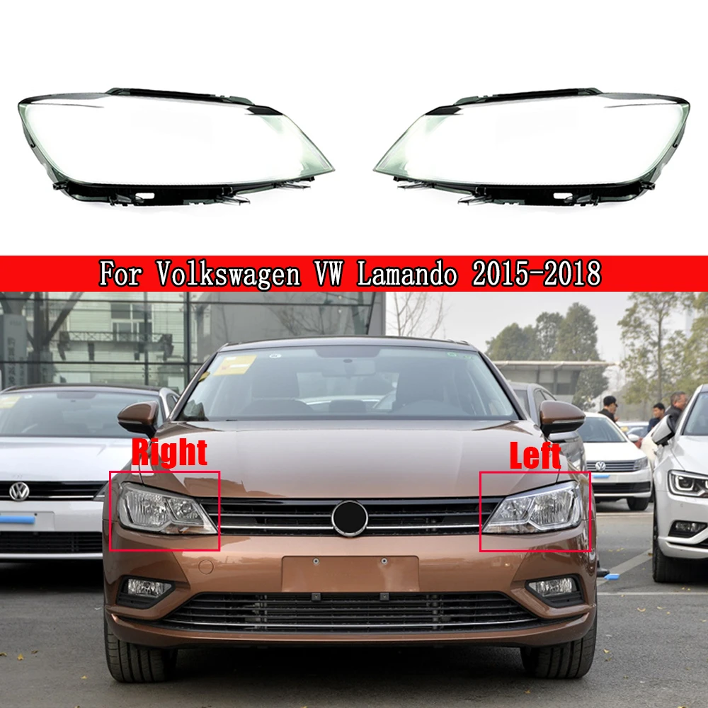 

Front Headlight Cover For Volkswagen VW Lamando 2015 2016 2017 2018 Transparent Lampshade Plexiglass Replace Original Lens