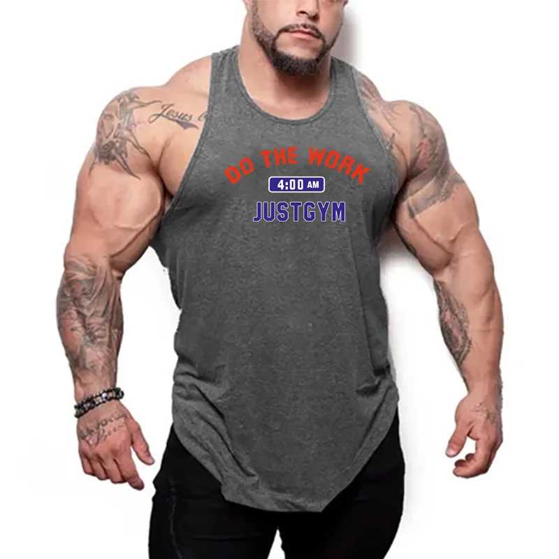 Cotton Men Running Vest Y-Back Plain Off-Shoulder Gym Workout Stretching Top Breathable Training Fitness Sleeveless Muscle Shirt