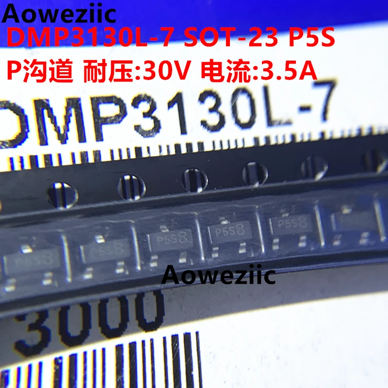 DMP3130L-7 SOT-23 screen printed P5S P channel withstand voltage 30V current 3.5A brand new