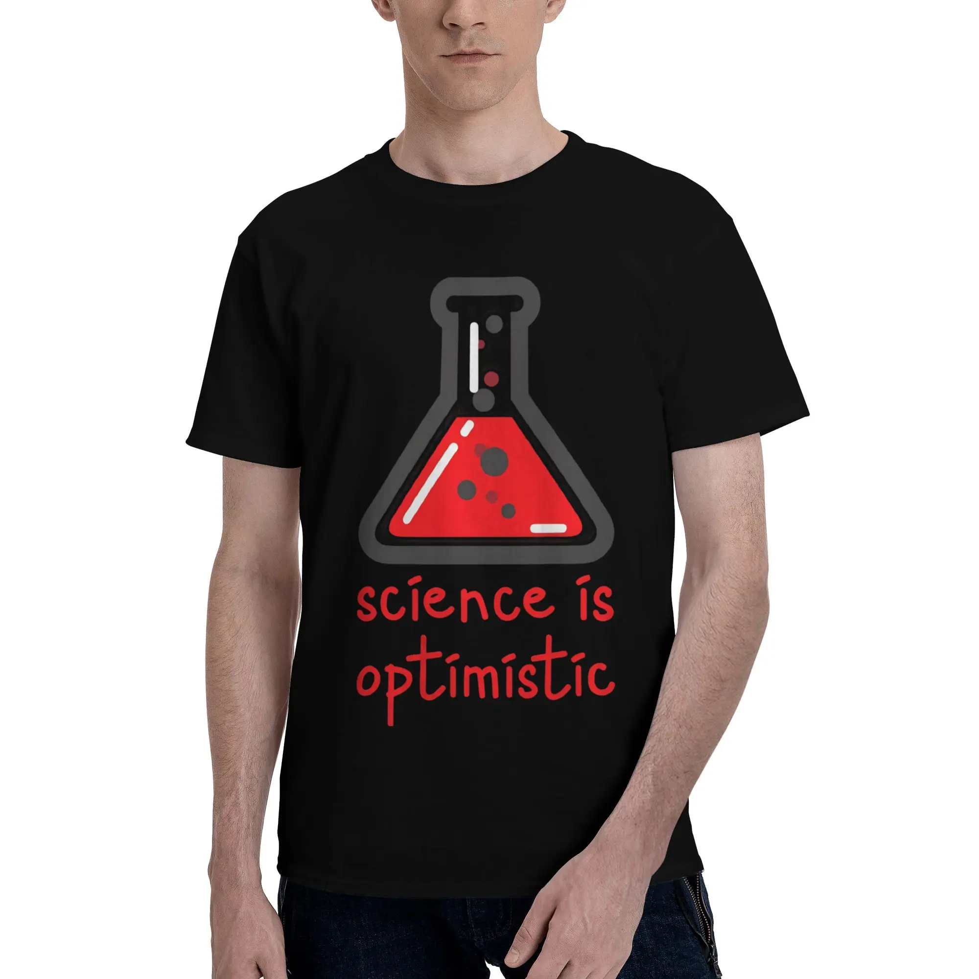 T-shirts pour hommes Science is Optimistic, t-shirts cool à manches courtes, col rond, vêtements imprimés graphiques