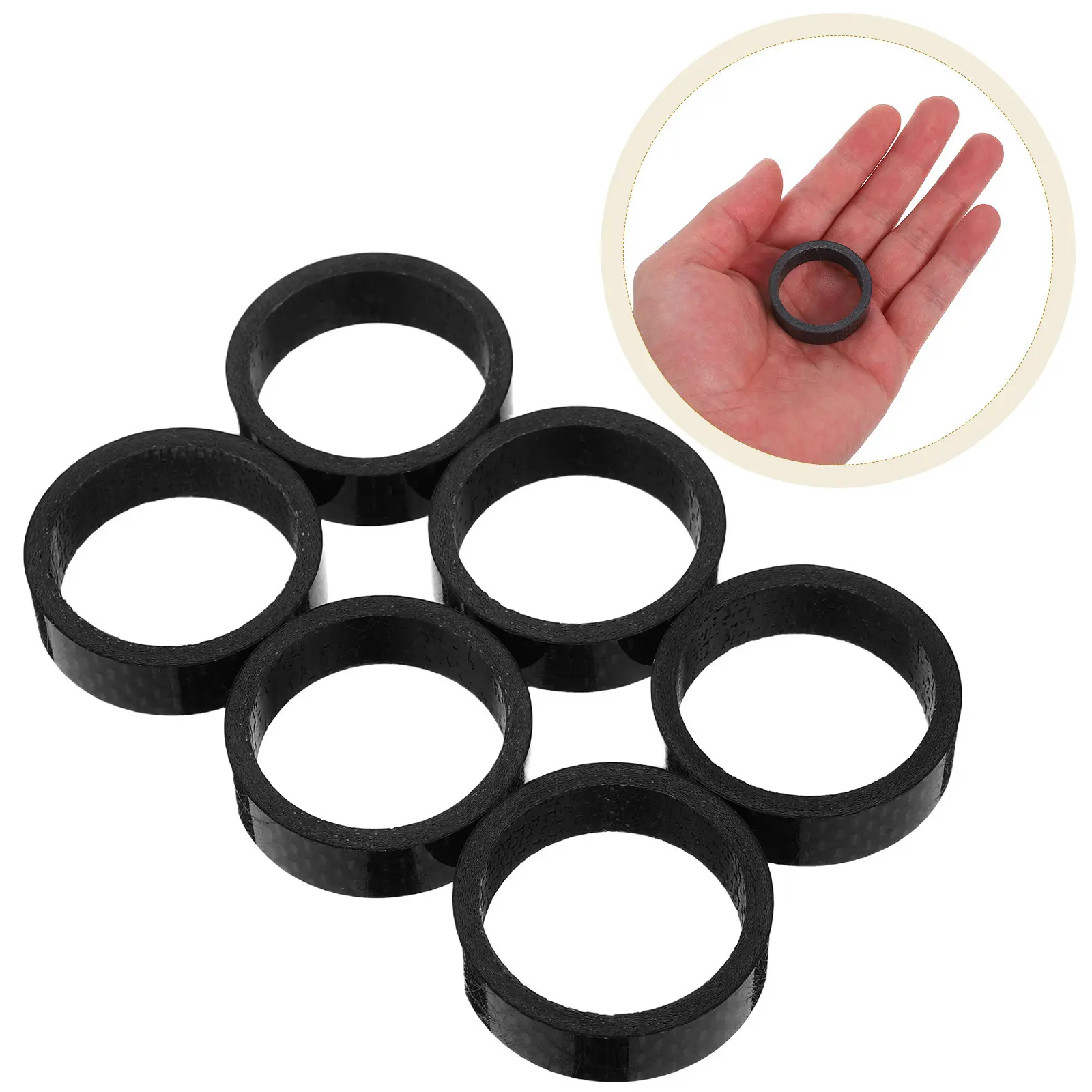 

6Pcs Bike Headset Spacers Carbon Fiber Stem Spacers for Road Mountain Bike Cycling Handlebar Adjustment Bicycle Headset Spacer