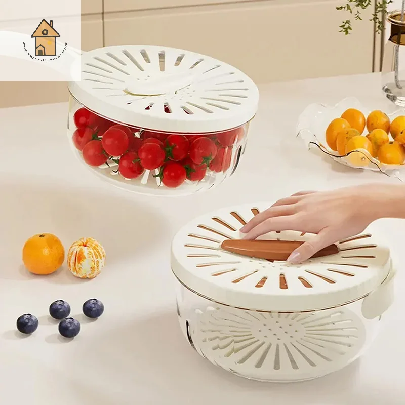

Drain Basket Storage Box Fruit Drain Wash Basket Fruit And Vegetable Dehydrating Cooler Folding Handle Food Dehydrator