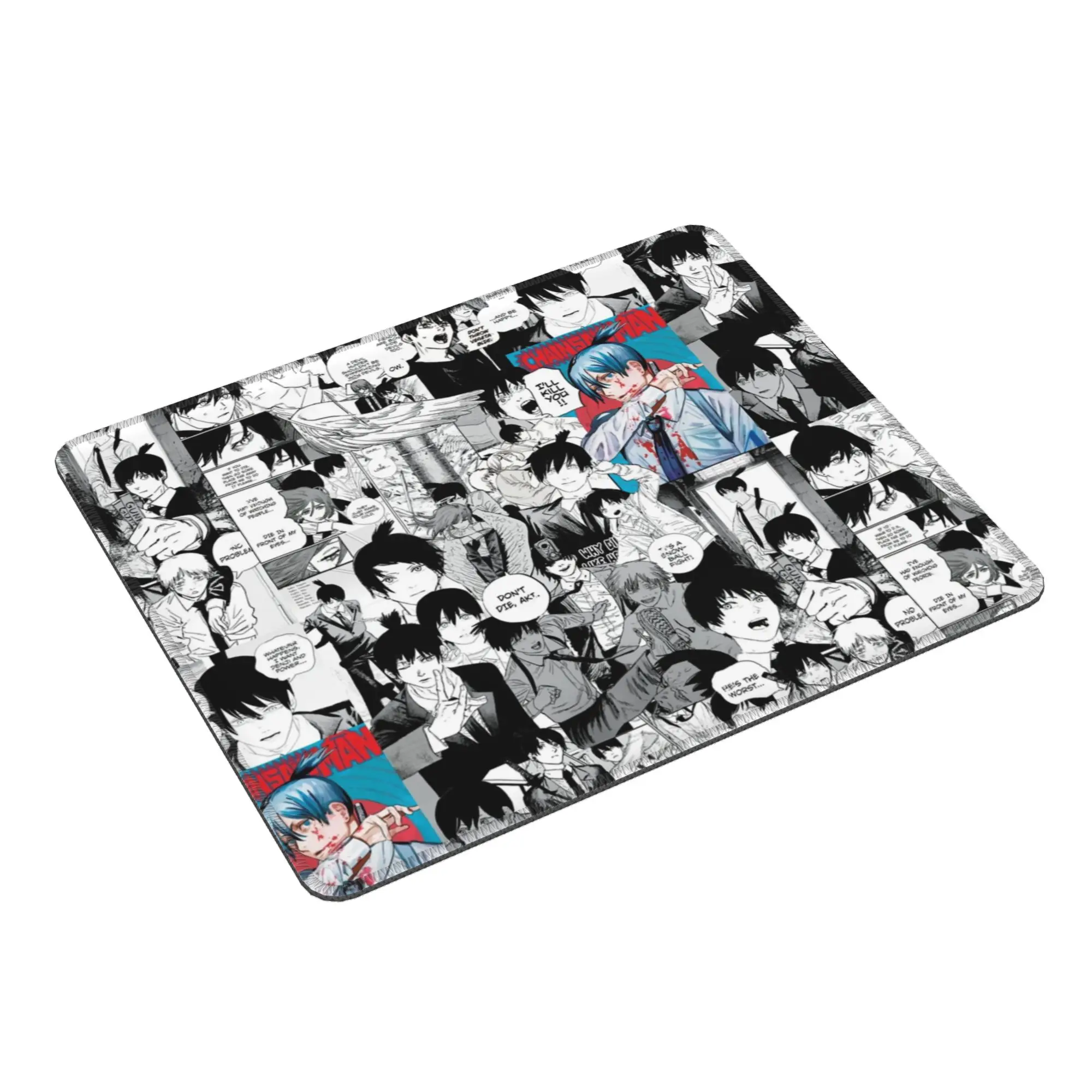 

Aki Hayakawa бензопила человек коллаж коврик для мыши для ноутбука клавиатура настольные коврики аниме нескользящий резиновый коврик для мыши для геймеров