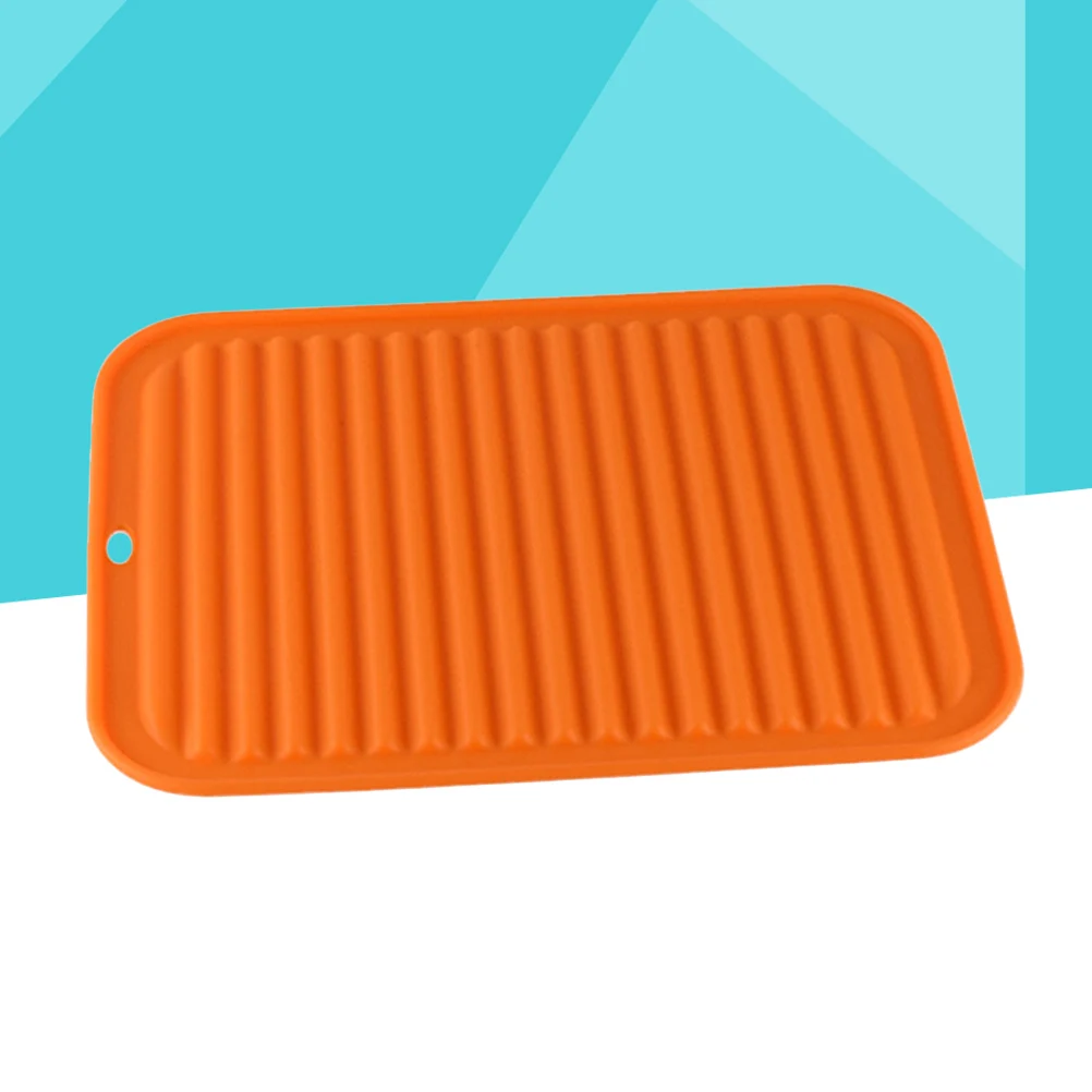 

Silicone Insulation Pad Heat Resistant Drying Mat Non Slip Drain Tray Table Protection Kitchen Mat Safe Environmental Wave