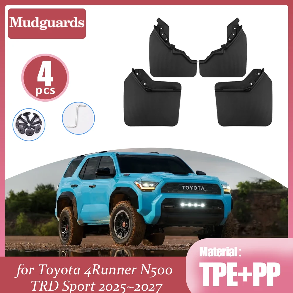 Guardabarros para Toyota 4Runner N500 TRD Sport 2025~2027, Protectores Contra Salpicaduras, Guardabarros Delanteros y Traseros, Accesorios para Guardafangos