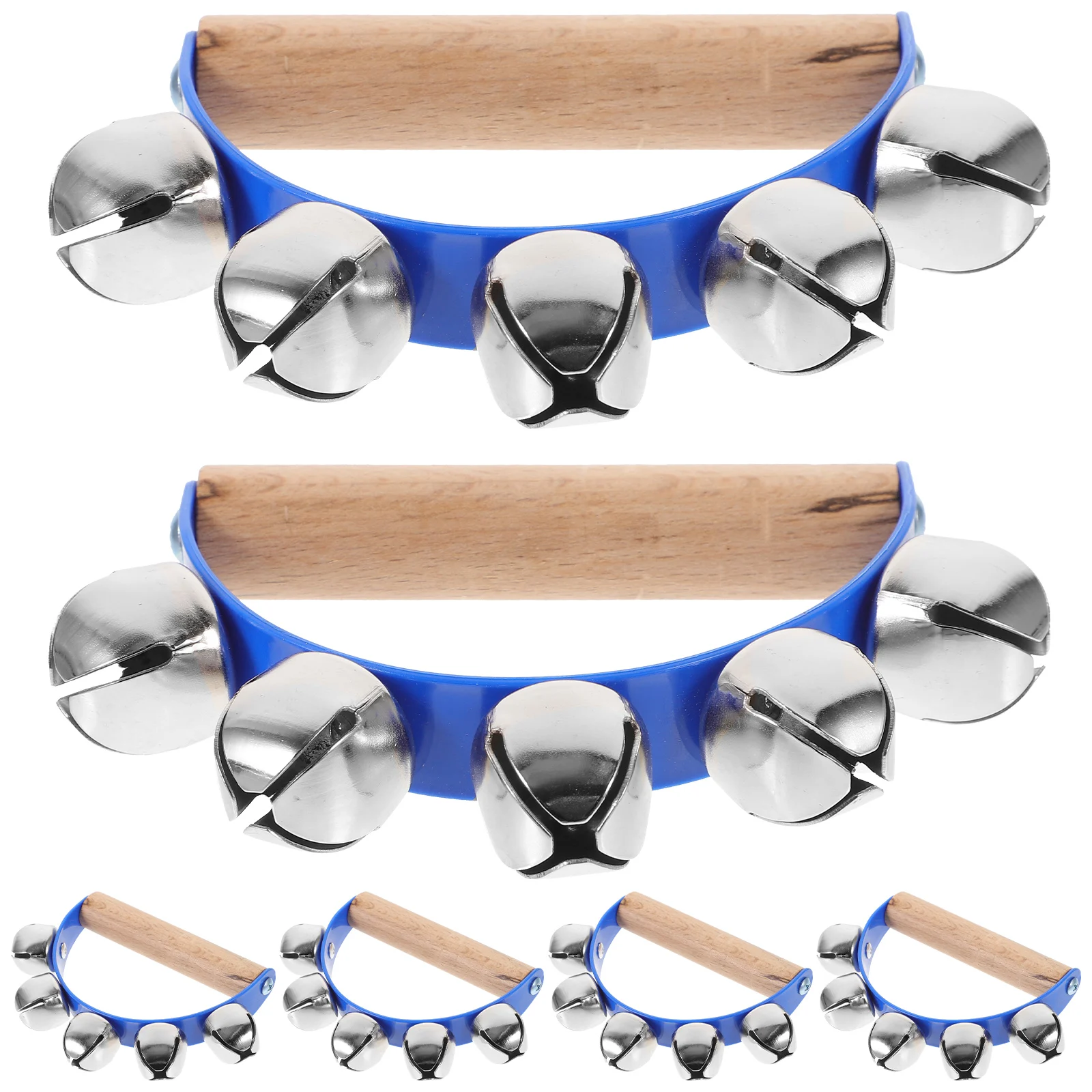 6 ชิ้น Hand Bells เครื่องดนตรีกลองแบบพกพาเด็กผู้ใหญ่ของเล่น Bells มือสั่นเครื่องดนตรี