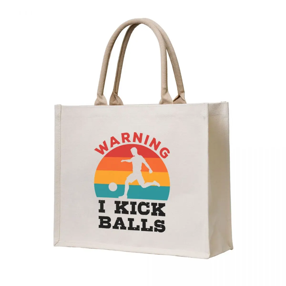 

Warning I Kick Balls Funny Kickball Player Tote Bag Women bags canvas bags Women's shopper large tote bag