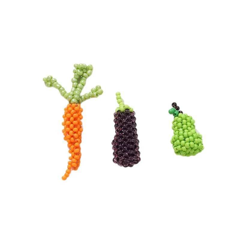 Min order 30pcs/lot color acrylic glass beads handmade weave Fruit Mulberries carrots pears shape beads diy jewelry accessory