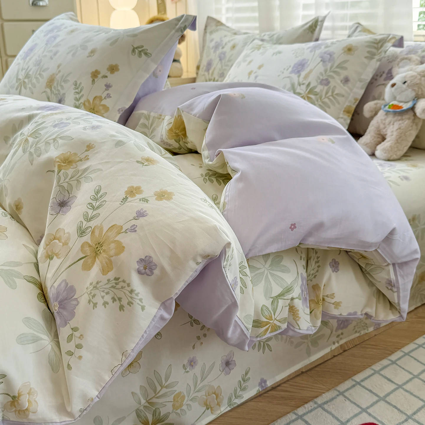 100% Cotton Flower Printed Duvet Cover HoussedeCouette Coton Single/Queen/King Size Soft Comforter Cover Copripiumino 이불커버