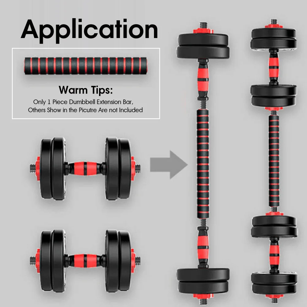 40cm Anti-slip Steel Dumbbell Connector Extension Bar Rod Connect Joint Joiner Pole Dumbbell Connect Parts Foam Pad Bar