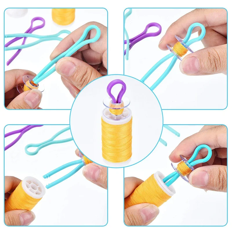 ABWR-Bobbin Buddies - مشابك مداسبة - حافظ على خيوط البكرة الخاصة بك متطابقة مع منظم بكرات بكرات الخيط (150 قطعة)