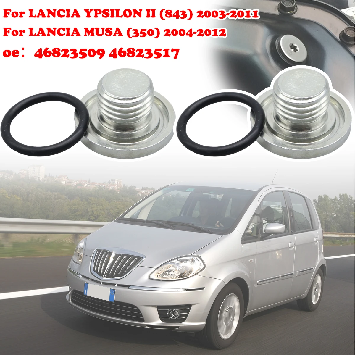 

2pc M14X1.5 Engine Oil Drain Sump Plug Bolt Metal Screw Car Accessories For LANCIA YPSILON II (843) MUSA (350) 46823509 46823517