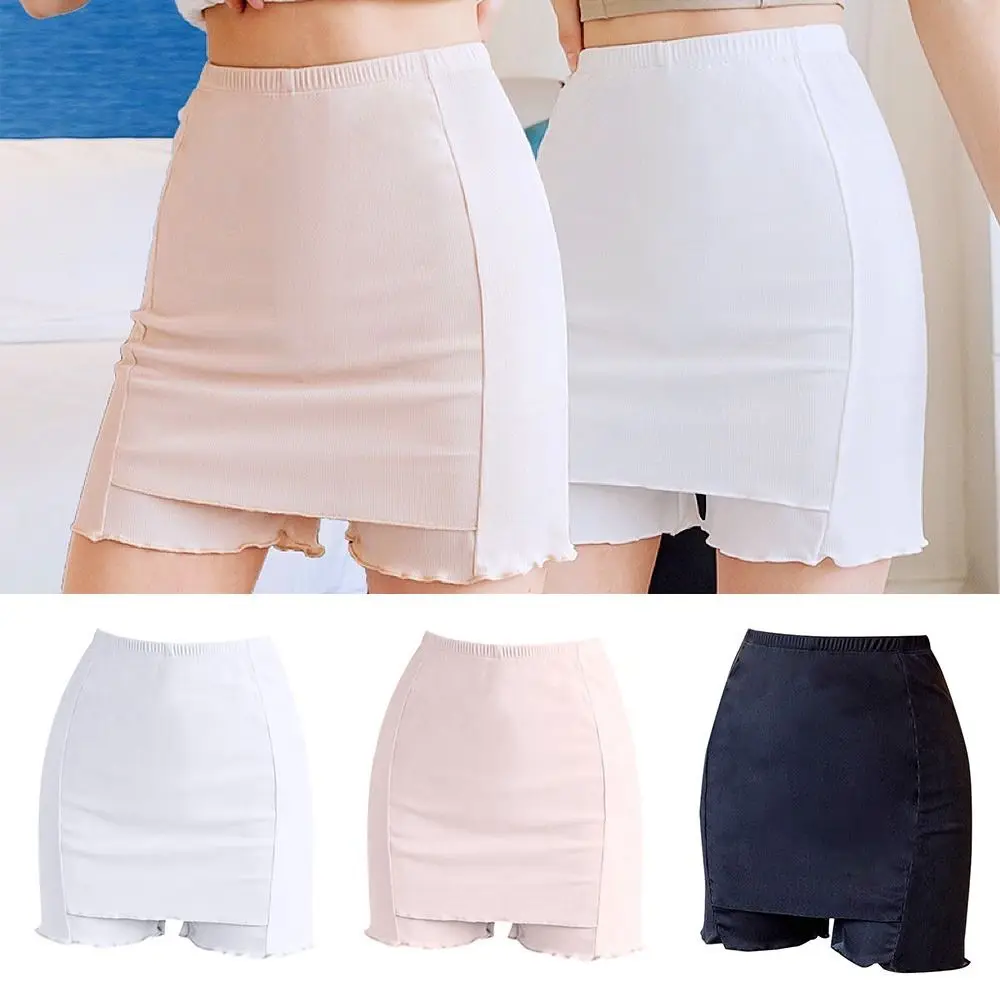 Abdomen Hip Lift Seamless Double Layer Skirt Seamless Ice Silk Safety Pants Summer Shorts Pants Boxer