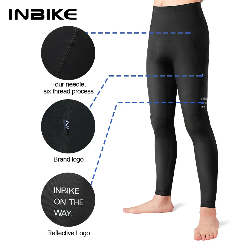 INBIKE Men\'s MTB Cycling Pants Spring Bike Pants Long Padded Cycling Tights Leggings Outdoor Bike Riding Pants Cycling Jersey