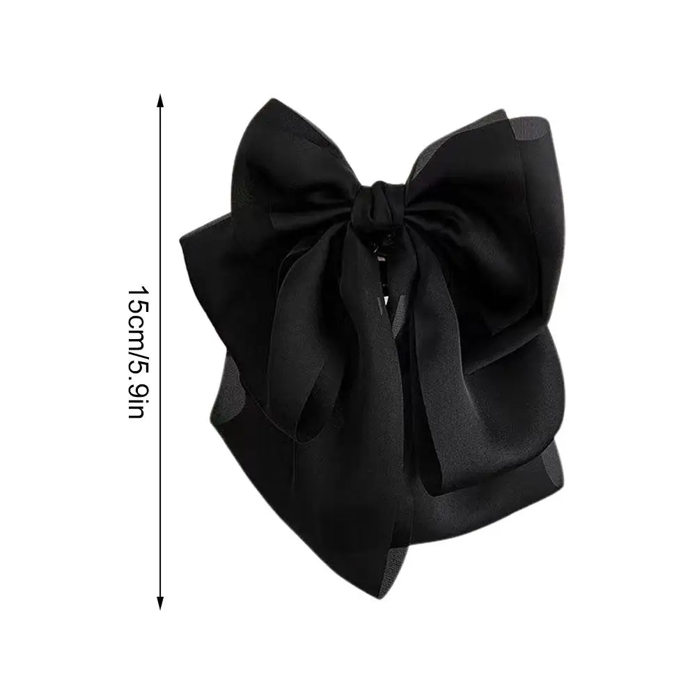 คลิปหนีบผมโบว์ขนาดใหญ่แบบผูกครึ่งอันอเนกประสงค์ของผู้หญิงกิ๊บติดผมผ้าซาตินขนาดใหญ่เครื่องประดับผมกิ๊บหนีบผมด้านหลังเครื่องประดับผม