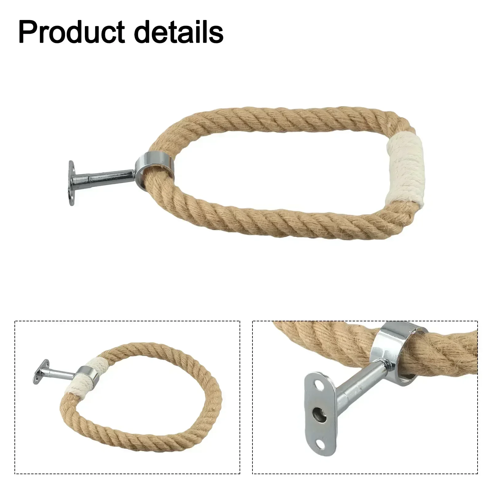 

Bathrooms Home Towel Rack Hemp Rope Rack Light Yellow 1 Pcs Compact Decorative Iron + Rope High Quality Brand New