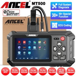 ANCEL MT500 OBD2 Scanner Full System Motorcycle Diagnostic Tool Motorcycle Scanner Fits for Harley Yamaha Honda Kawasaki Suzuki