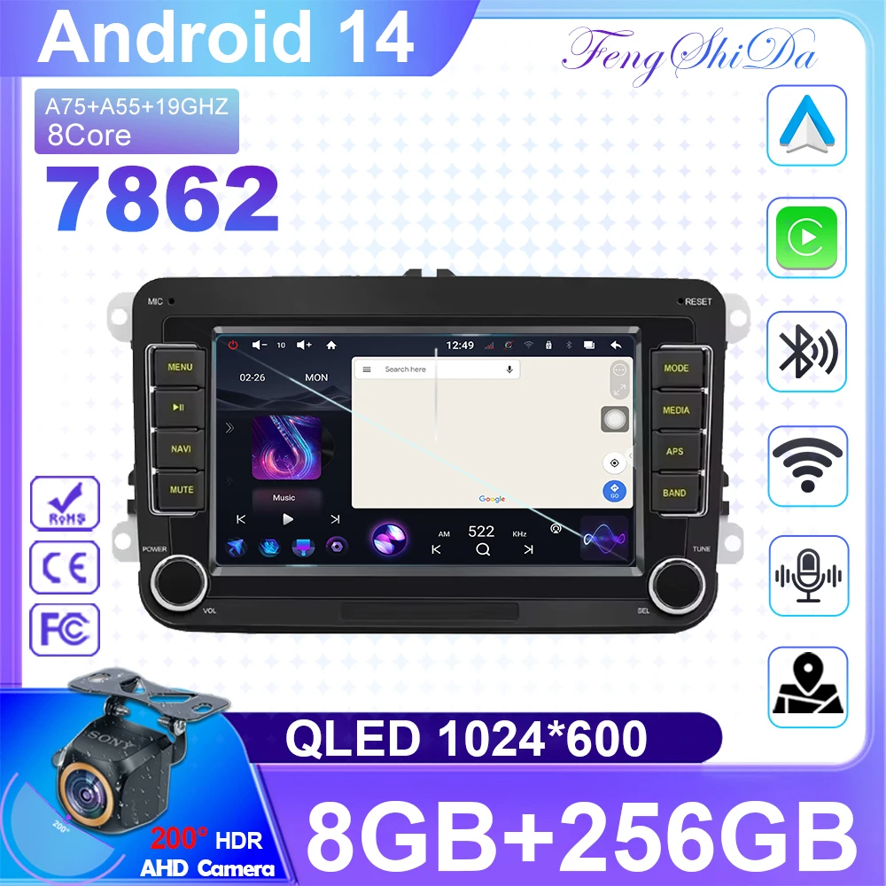 Car Radio 2Din Android for Volkswagen Golf 5 6 Polo Passat B6 B7 CC Skoda Jetta Universal Muiltmedia Carplay Wifi GPS Navigation