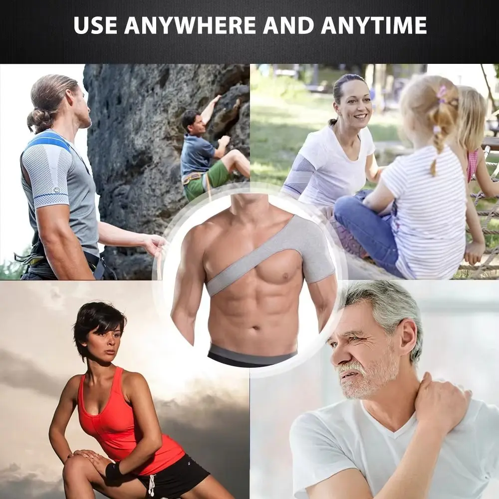 

Breathable Shoulder Strap Support Compression Retaining Straps Sports Shoulder Protective S-XL Light Grey Shoulder Brace