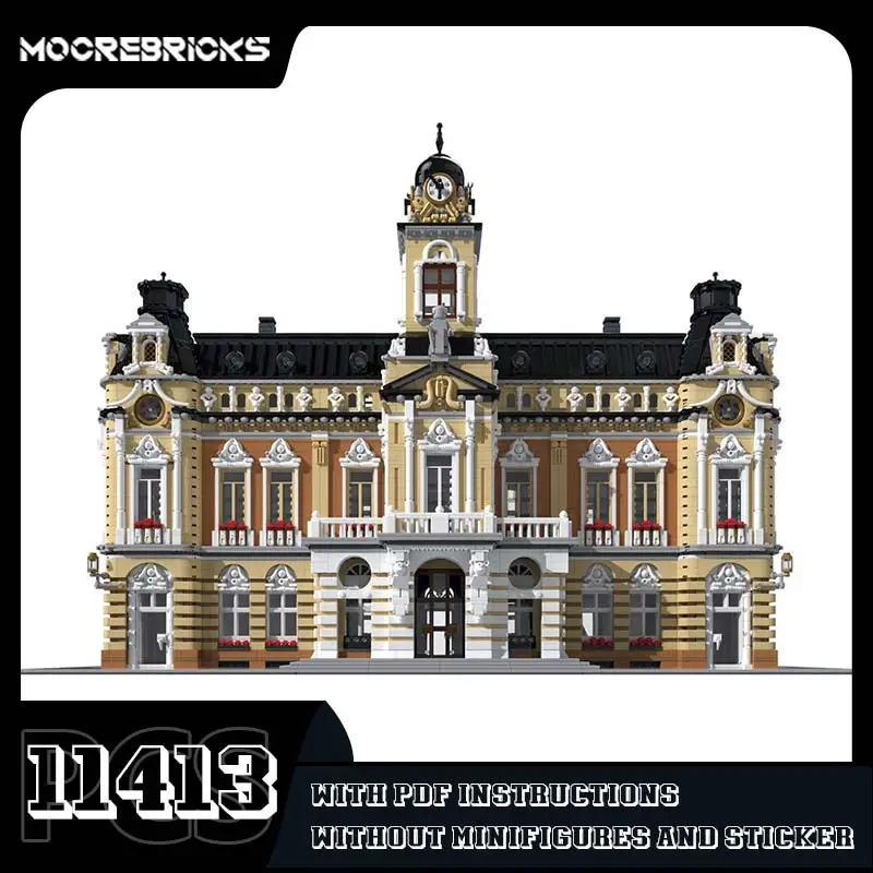 City Modular Architecture Town Hall Building Block Famous Landmark Model Small Particle Assembly Bricks Toy Children's Souvenirs