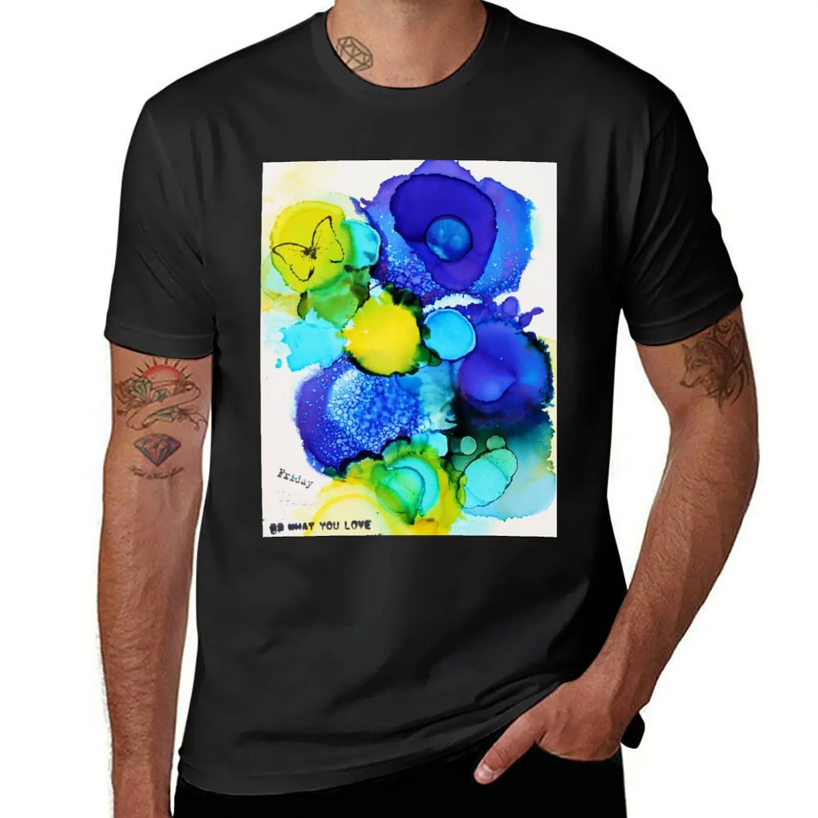 

Be what you love (happy art) T-Shirt quick drying Aesthetic clothing plain t shirts men