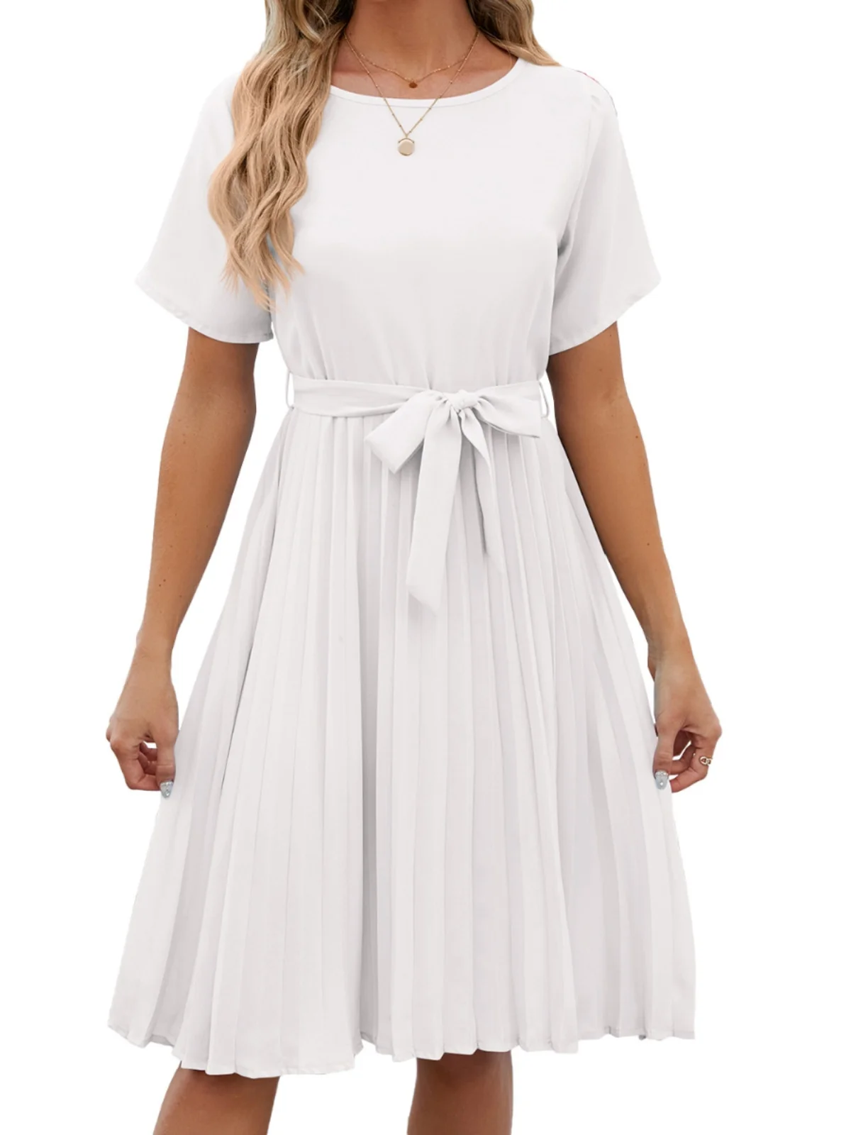 Gonna da donna rotonda Ne Dr Casual con lacci ortsved A-Line in fibra di poliestere ort Sve Primavera Estate Faion Dr