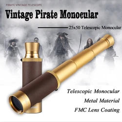 ZIYOUHU-Retractable Monocular Telescope, Pirate Spyglass, Outdoor Nature Observation, Camping Equipment, 25x50 HD