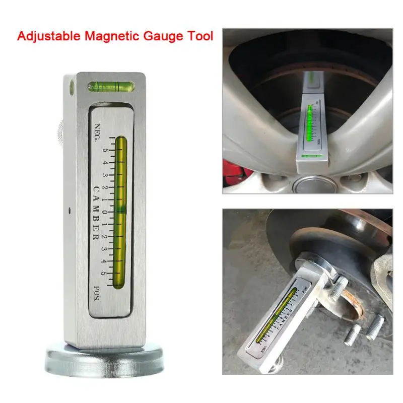 Adjustable Magnetic Camber Castor Strut Wheel Alignment Gauge Tool Four Wheel Positioner Aligner Bubble Tool