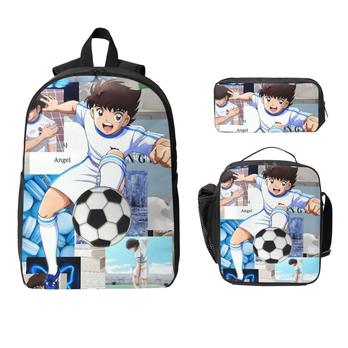 

Ozora Oliver Atom Capitan Tsubasa Backpack BookBag School Bag Laptop Shoulder Bags 3ps Insulated Lunch Bag Pencil Case