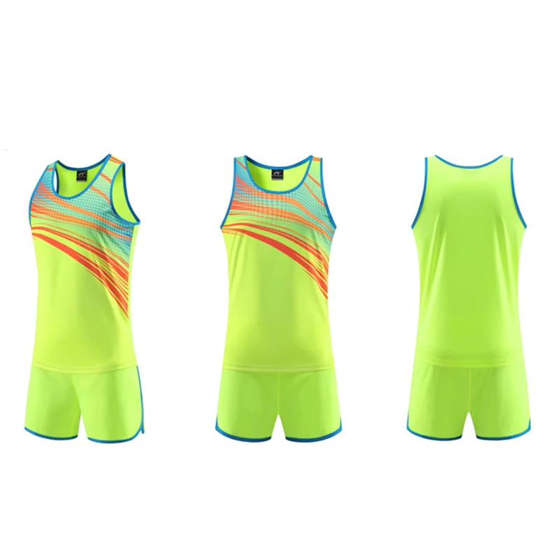 Men Women Running Sets Exercise Sports Clothing Marathon Vest+Shorts Tracksuit Quick dry Track and Field Jogging Suit